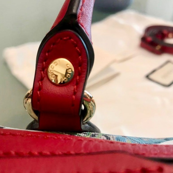 ❌SOLD❌ Gucci Blue Blooms Mini Boston Bag - Picture 4 of 10